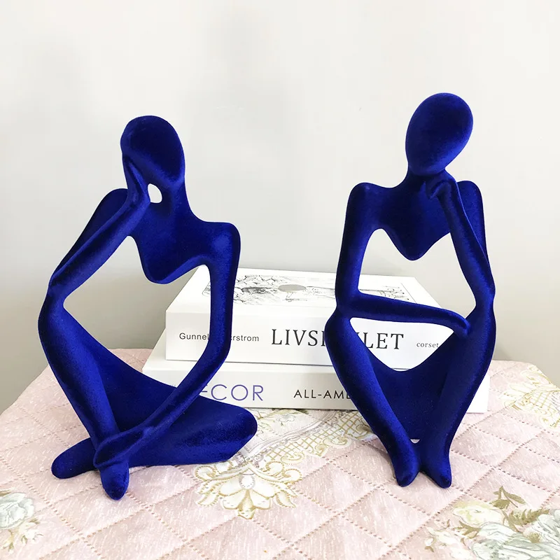 

Creative Minimalist Flocking Thought-provoking Abstract Character Home Living Room Decorations Statues Sculptures Desk Decor