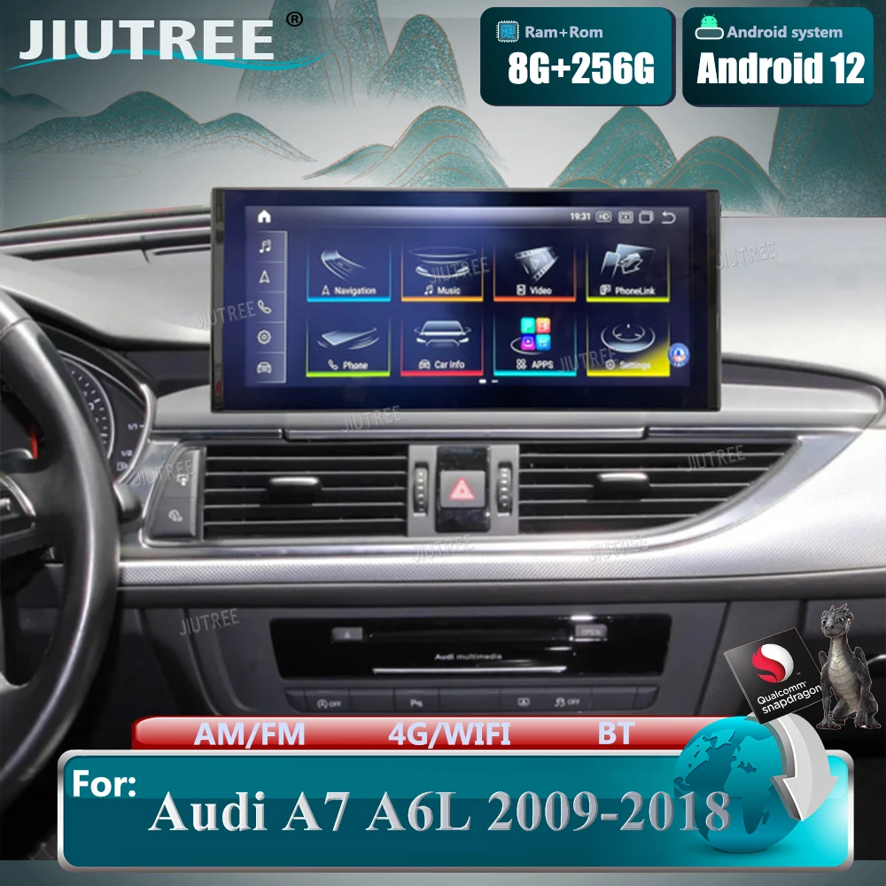 

12.3 Inch Android 12 Touch Screen For Audi A7 A6L 2009-2018 Car Accessories Multimedia Carplay Monitors Stereo Radio Player