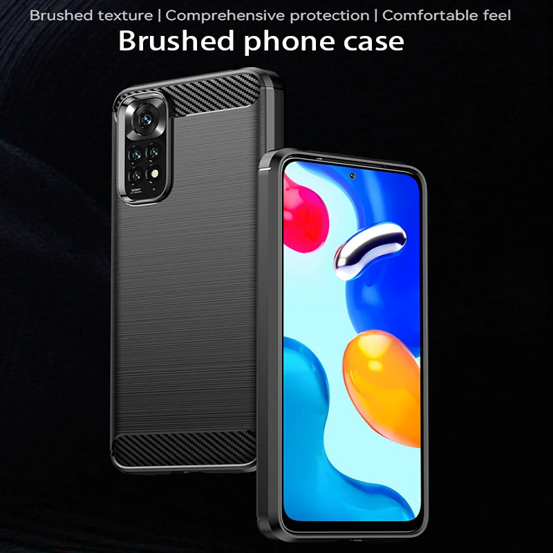 Гибкий чехол из ТПУ Для Xiaomi 13, 12, 11, 10, 9Ultra Lite Pro, Note10 Pro, ударопрочный чехол из углеродного волокна с щеткой