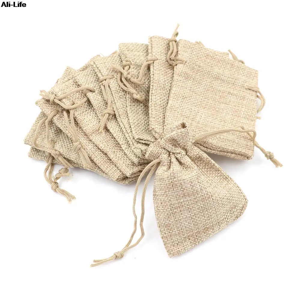 Packaging Bags For Gift Linen Bags Jewelry Display Wedding Sack Burlap Bag Diy