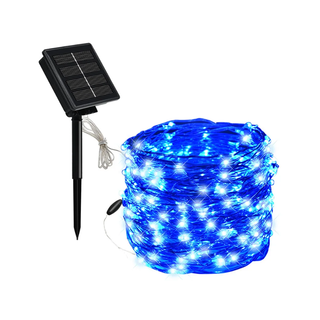 

Solar String Lights Waterproof Copper Wire 100/200LED Outdoor Garden Party Courtyard Decoration 20m Blue