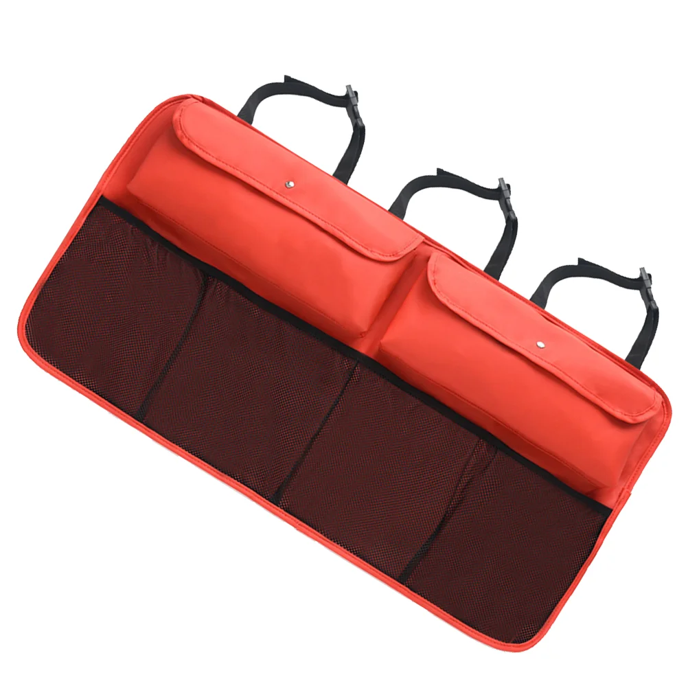 

1pc PU Car Backseat Organizer Multifunctional Travel Car Storage Bag Seat Cover Organizer Water Food Holder (Red)
