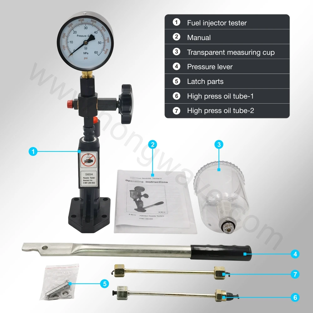 Сопло 60 МПа калибратор топливного инжектора давления Тестеры топлива Двойной