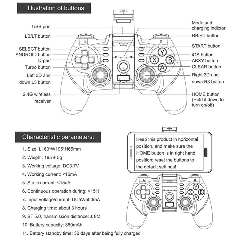 Ipega upgrade PG-9076 Bluetooth 2.4G Wireless Game Console Controller Mobile Trigger Gaming Handle Joystick for Android TV PC P3 images - 6