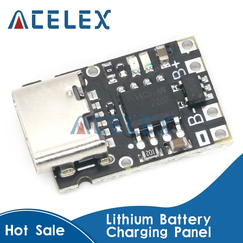 

Ultra-Small Lithium Battery Charging Panel 1A Ternary Lithium Battery 3.7V4.2V Charger Module Type-C With Protection Board