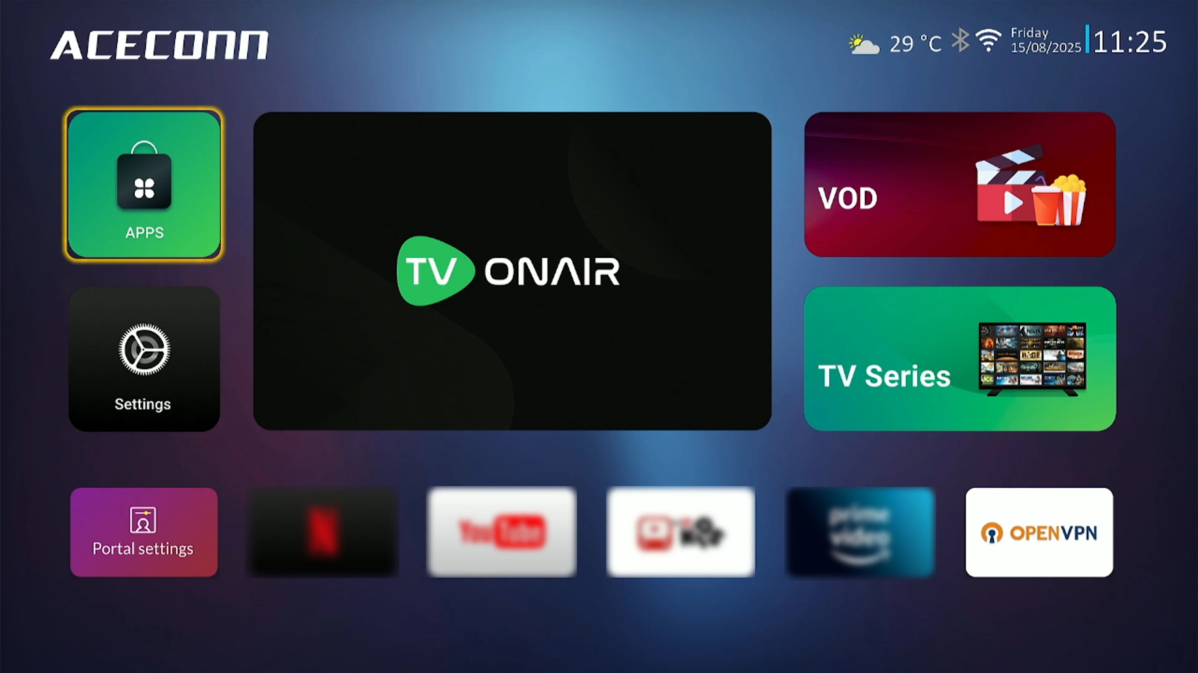 Фото ACECONN Streaming Linux IPTV Boxes 4k 60hz HDR10+ Smart STB Player TVONAIR Dual WiFi BT OTA Remote Control Pi2 π2 TV Box №5