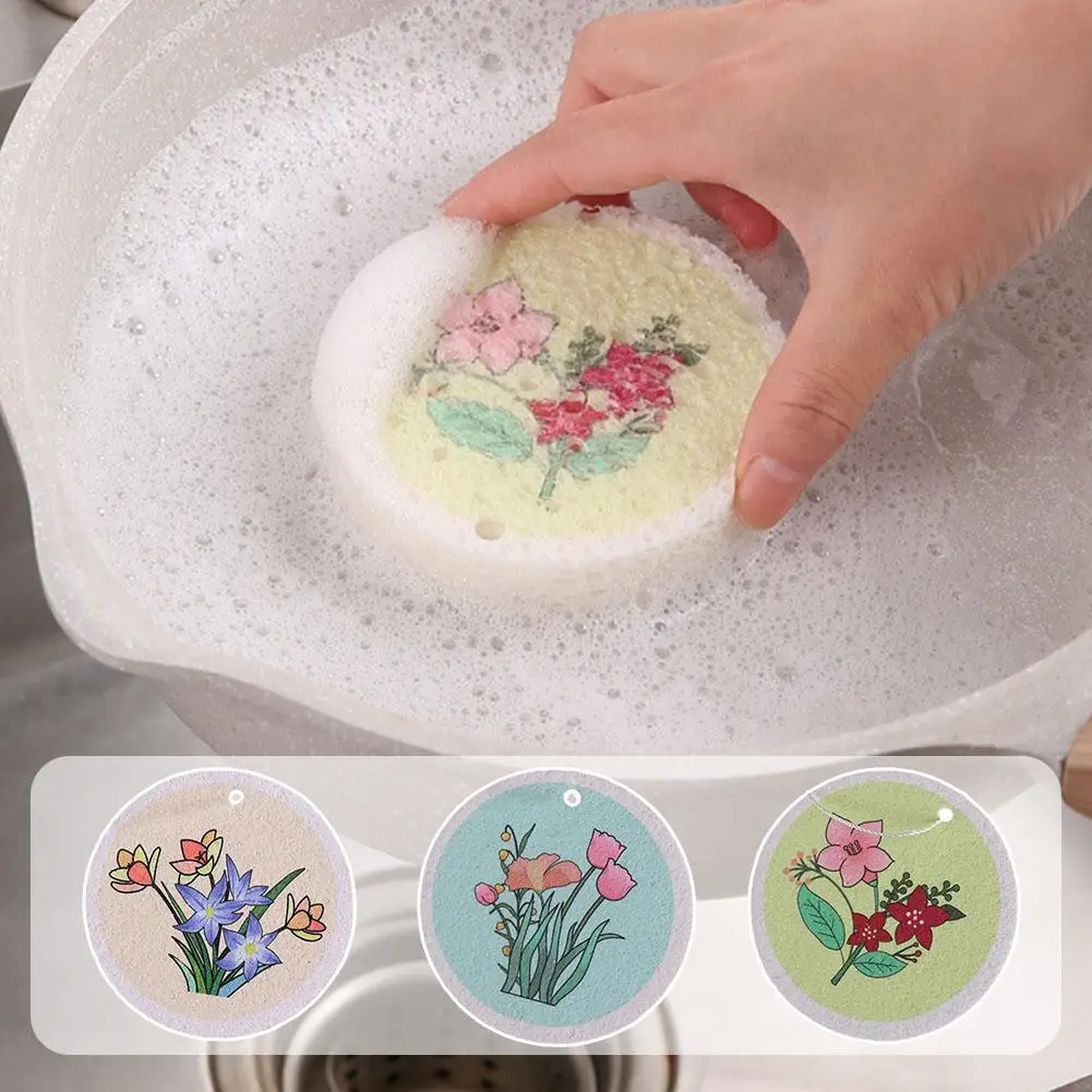 

Organic Wood Pulp Sponge Wood Pulp Cotton Dishwashing Pulp Wipe Dish Container Wood Brush Sponge Soap Flower Dish Cartoon R8S7