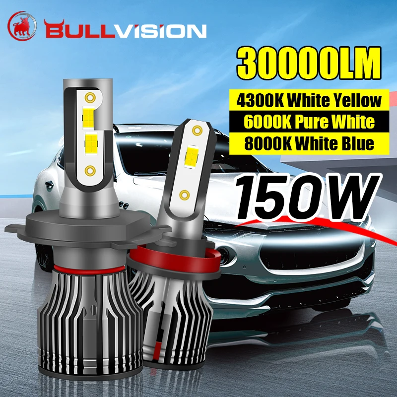 Bullvision 30000LM 9005 HB3 LED Car Light 3570 CSP LED H7 H4 H11 H1 H8 H9 9006 HB4 9012 HIR2 H16 4300K 6000K 8000K High Low Beam Bullvision 30000LM 9005 HB3 LED Car Light 3570 CSP LED H7 H4 H11 H1 H8 H9 9006 HB4 9012 HIR2 H16 4300K 6000K 8000K High Low Beam