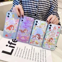 disney princess cinderella rapunzel ariel phone case for iphone 11 12 13 pro max mini x xs xr 7 8 plus se 2020 transparent cover