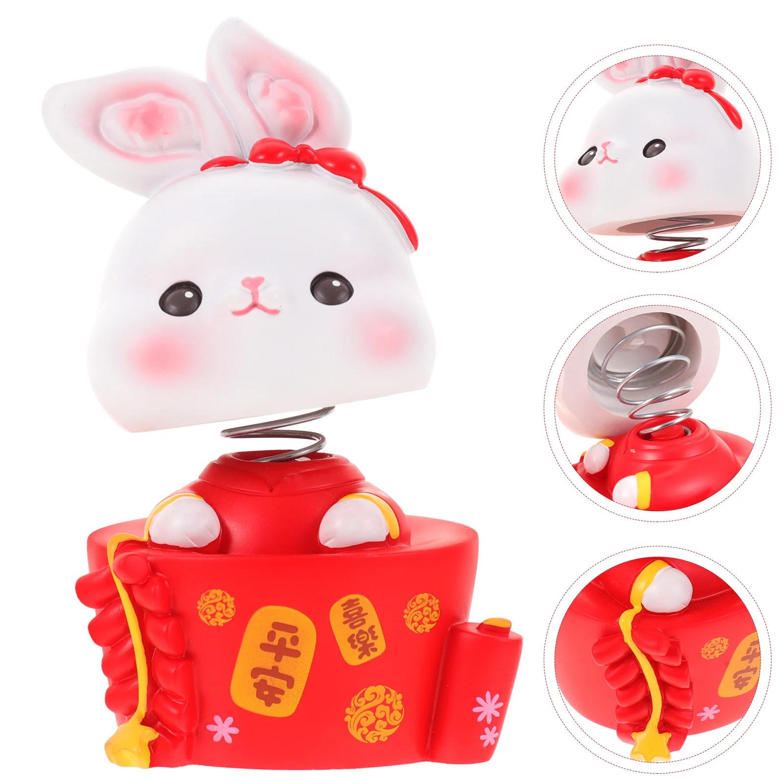 

Rabbit Figurine Miniature Mini Bunny Chinese Landscape New Zodiac Ornament Micro Figures Animal Statue Figurines Year Gift