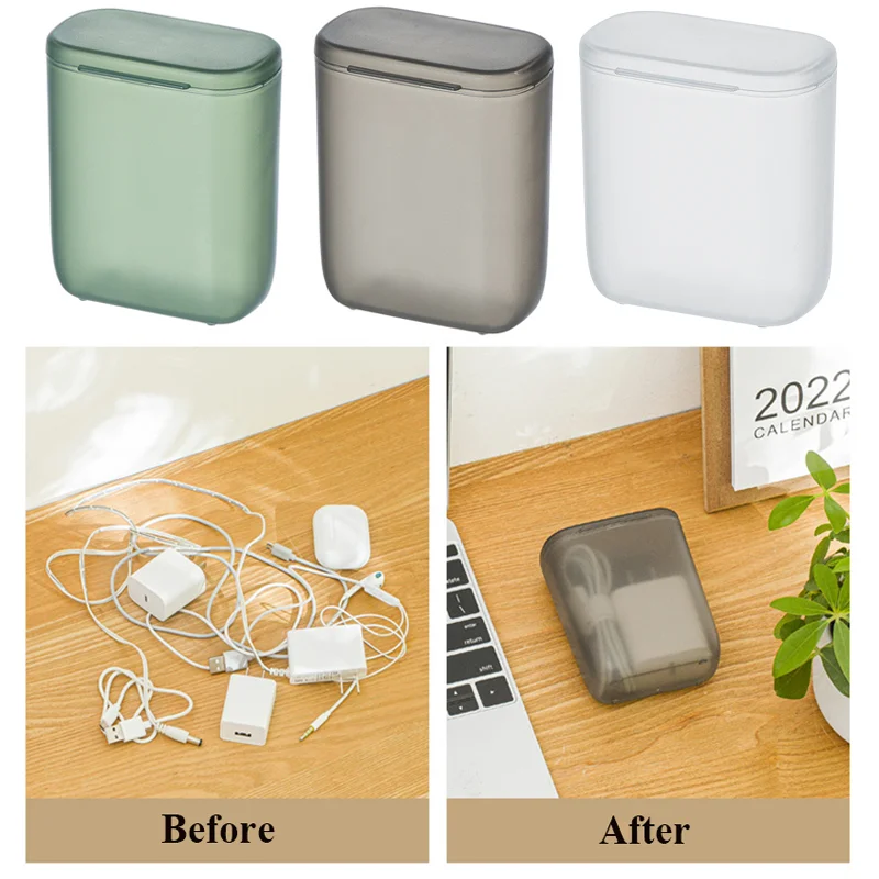 

Portable Wire Cable Storage Box Travel Headphone Jewelry Coin Organizer Bin Drawer Makeup Lipstick Holder Dust-proof Storage