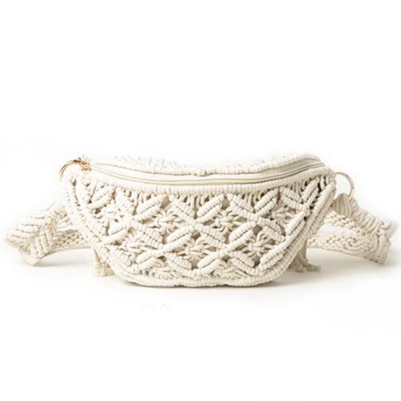 

Japanese Straw Bag Portable Rattan Weave Bag Fashion All-Matching Woven Bag Waist Bag Chest Bag