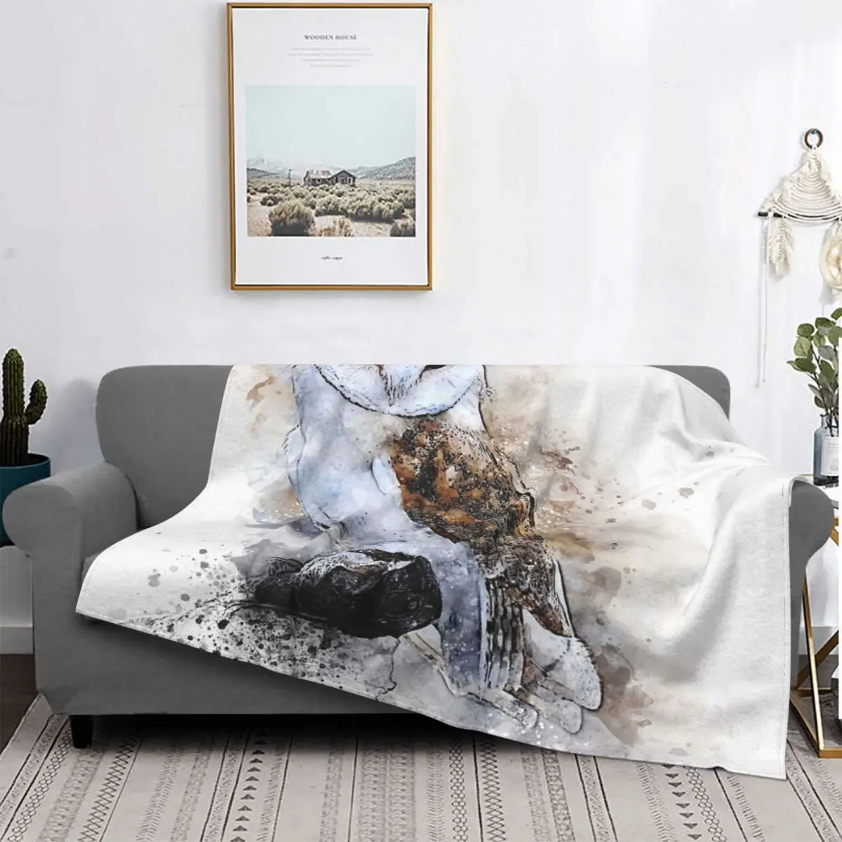 

Barn Owl-colcha a cuadros para cama, funda para sofá, 1 manta