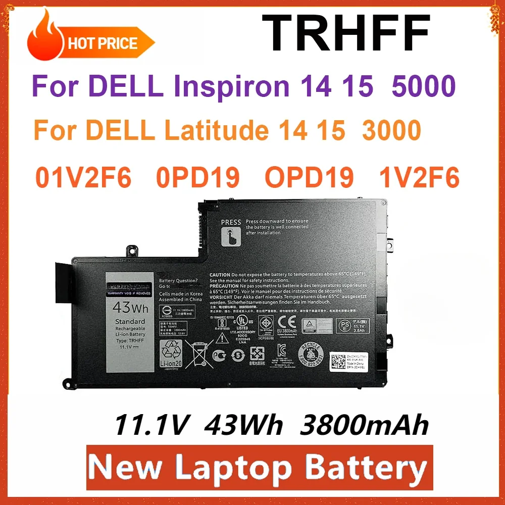Новый аккумулятор для ноутбука TRHFF DELL Inspiron 14 5445/5447/5448/5457 15 5543 5545/5547/5548/5557 Latitude 14-3450