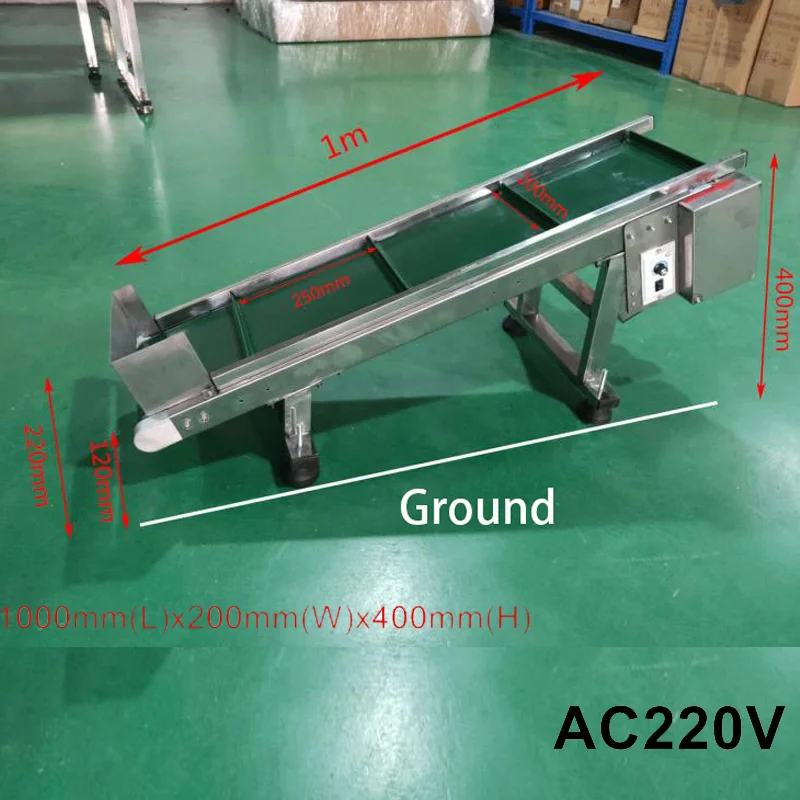 

High Quality Stainless Steel Automatic Speed Climbing Belt Conveyor Tool Machine 60W Wide 200mm Bilateral Guardrail 5-25m/Min