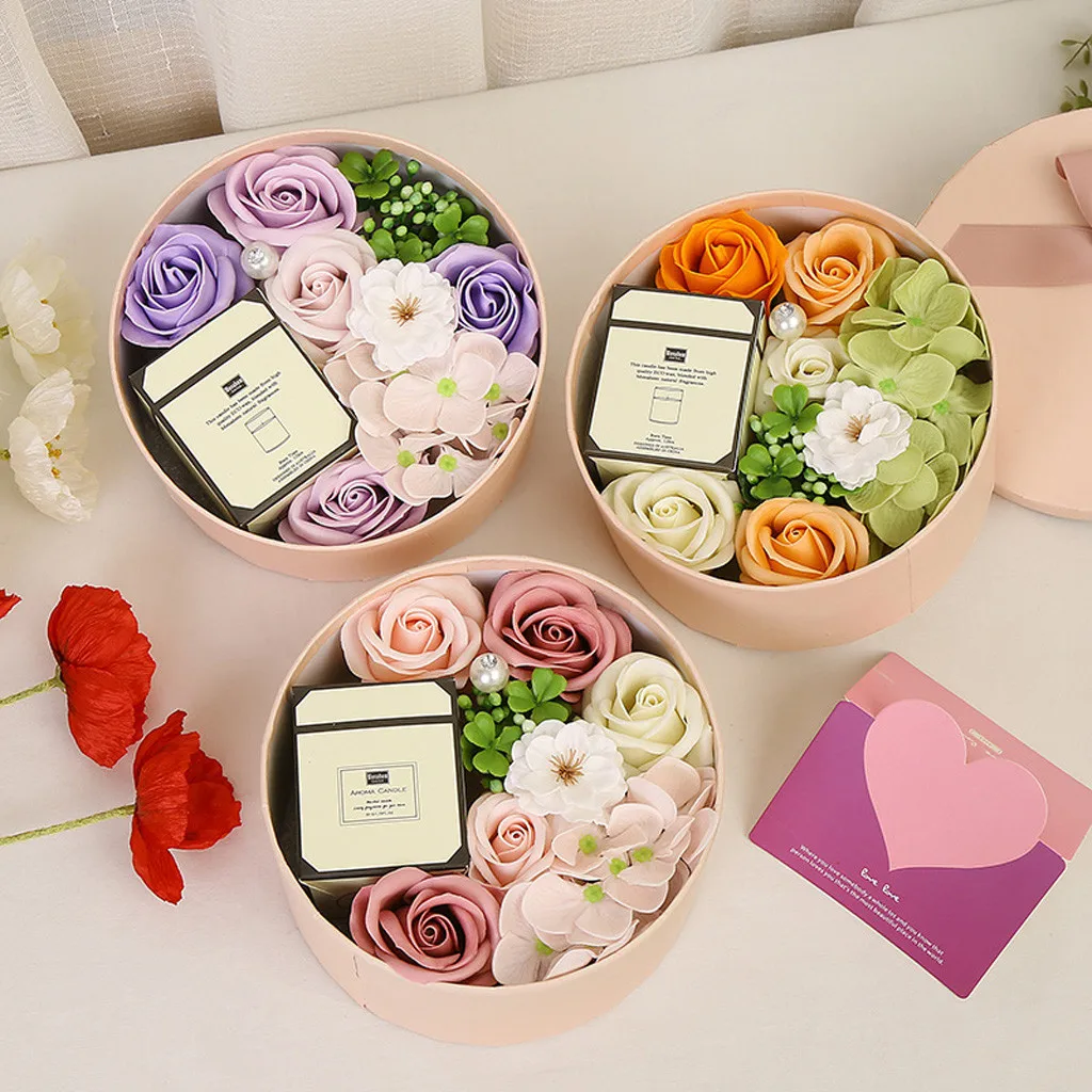 

Valentine's Day Diy Soap Flower Candle Gift Rose Box Bouquet Wedding