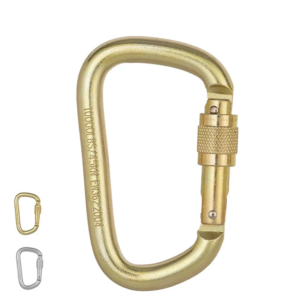 

Outdoor 40CR Steel Carabiner Field Rescue Survival Downhill Safety Protection Lock Outdoor Rock Climbing 45KN Safety Buckle
