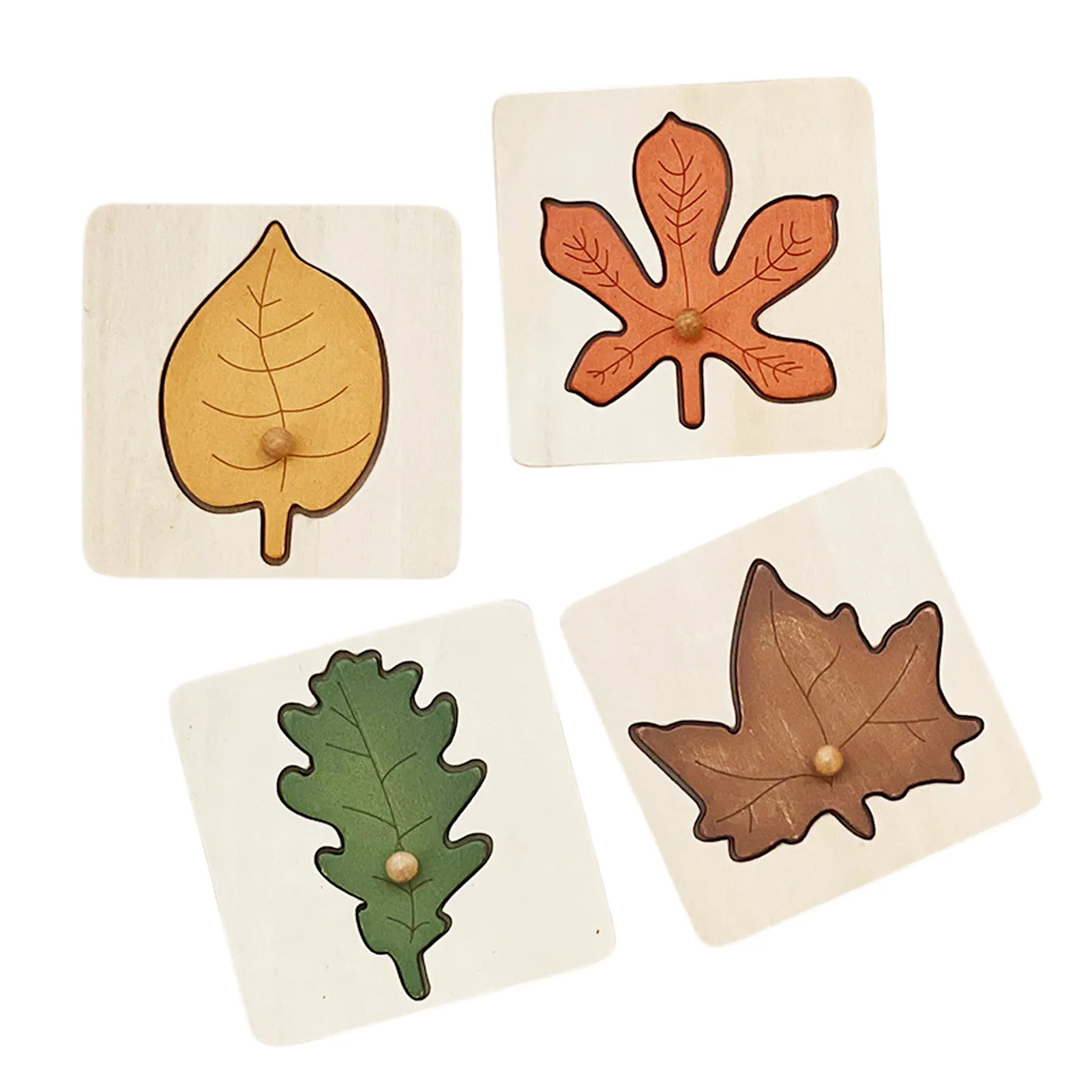 

Leaf Puzzle Montessori Leaf Wooden Jigsaw Puzzles Educational Toys For Toddlers Toy For Preschool Early Child Above 2-Year-Old