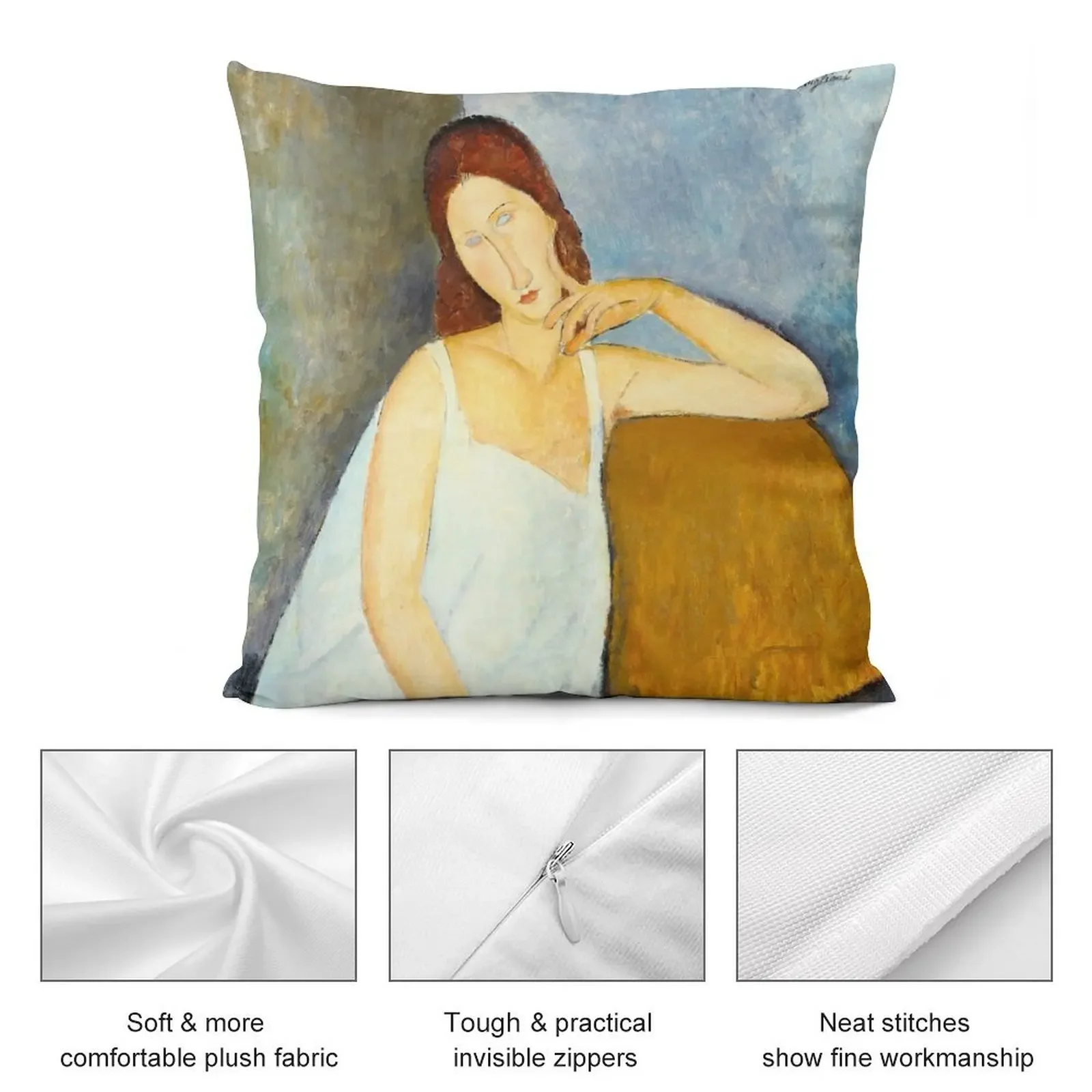 Жанна Хобюнта от Амадео Модильяни 1919 г. Декоративная подушка Рождественская