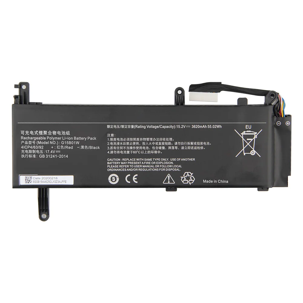 Сменный аккумулятор G15B01W для Xiaomi Mi Notebook 15 6 дюйма TM1705 TM1801 GTX1050Ti/1060 171502-AK/AN/AA/I 3620 мАч |