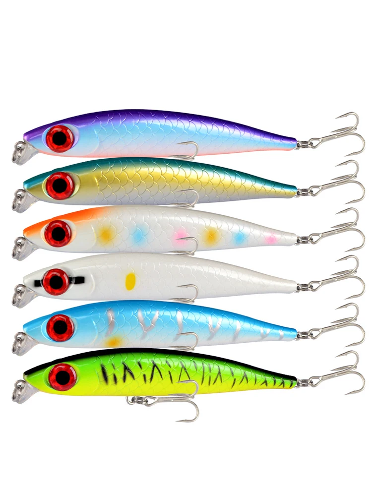 

Minnow Fishing Lures 17.5cm/42.5g Hard Bait with 2 Treble Hooks Topwater Floating Lure 3D Eyes Artificial Bait Fishing Tackle