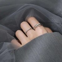 geometric opening adjustable ring female korean student simple cute fashion ring index finger ring tail ring