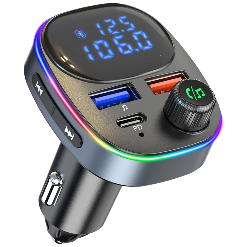 

1 PCS Car Bluetooth 5.0 Mp3 Player Universal Cigarette Lighter Support U Disk Car Fast Charging