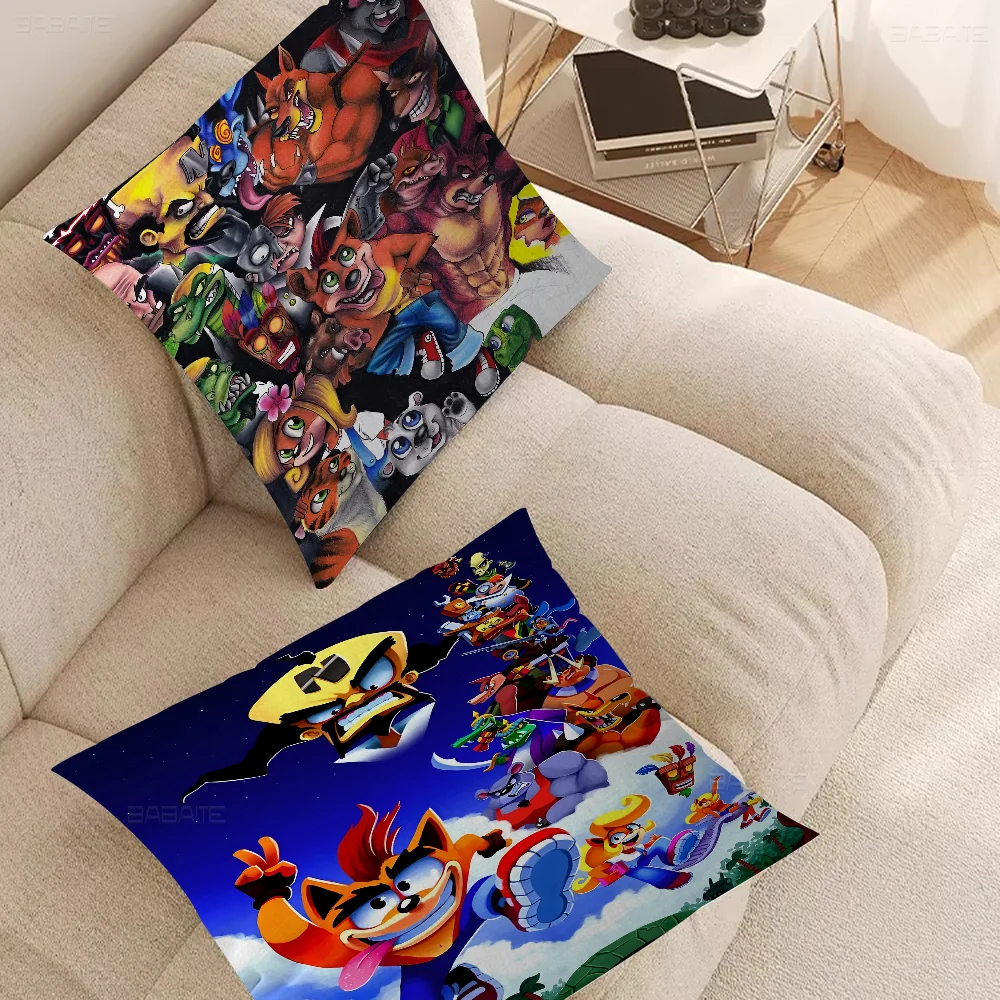 C_CrashS_B- Bandicoot Game Подушка Аниме Диван-кровать Голова Наволочка Чехол 45x45 см Мода