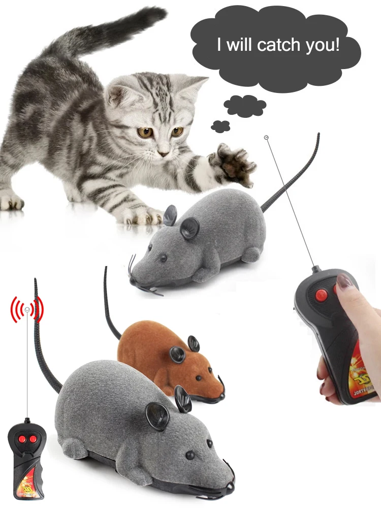 

Cat Mouse Wireless Remote Control Pet Kitten Cats Infrared Radio Funny Interactive Rat Chewing Toy Control Electronic Pets Toys