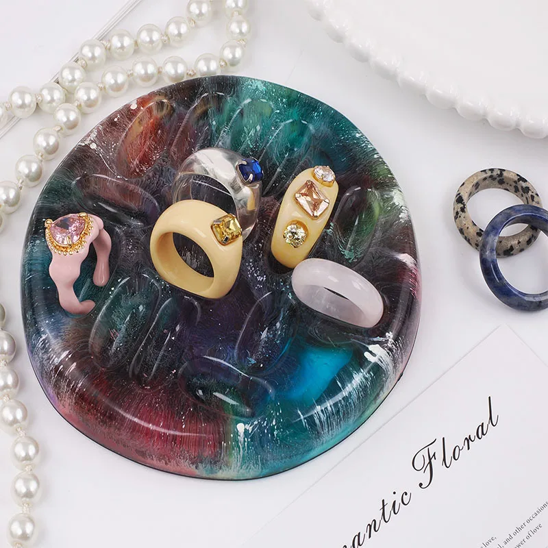 DIY кристаллическая эпоксидная силиконовая форма круглая кольцевая держатель