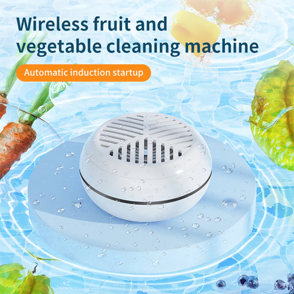 

Automatic Fruit Vegetable Washing Machine USB Magnetic Charging IPX7 Waterproof Meat Fruit Clean Device Wireless Food Purifier