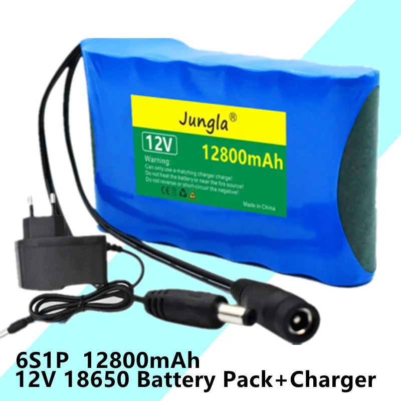 

Nieuwe Originele 12V 6S1P 12800Mah Batterij Oplaadbare Lithium-Ion Batterij Capaciteit Dc 12.6V 12.8Ah Cctv cam Monitor + Lader