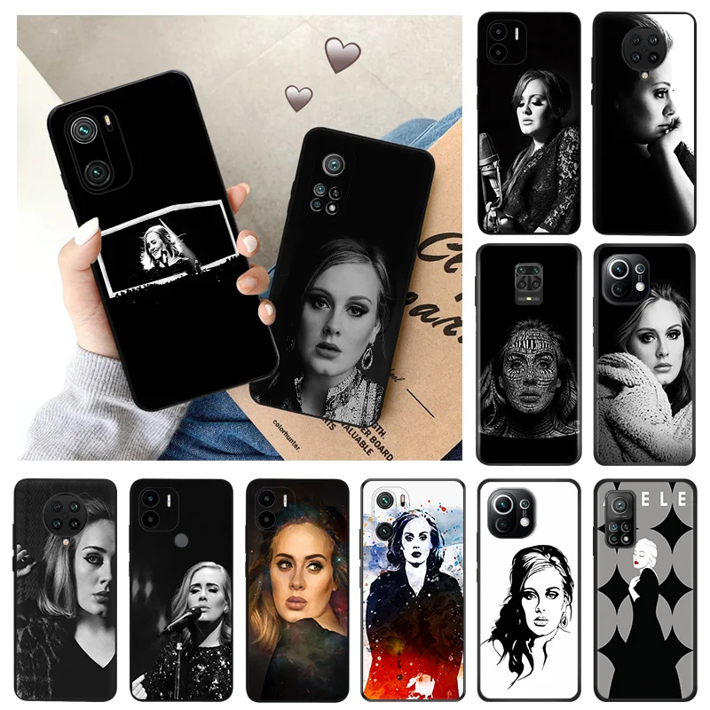 Мягкие чехлы для телефонов Xiaomi Mi 11 10t Lite 5G 11t Pro Redmi Note 7 8 8t 10 k40 k60 k50Gaming Singer Adele черный