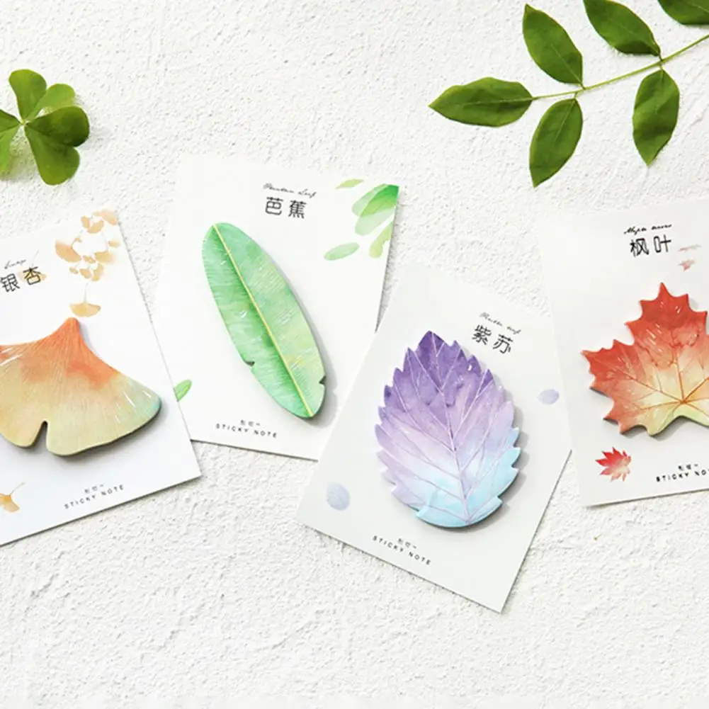 

Sticky Note Self Adhesive Write Fluently Clear Print Maple Leaf Shape Students Memo Notes Paper School Supplies