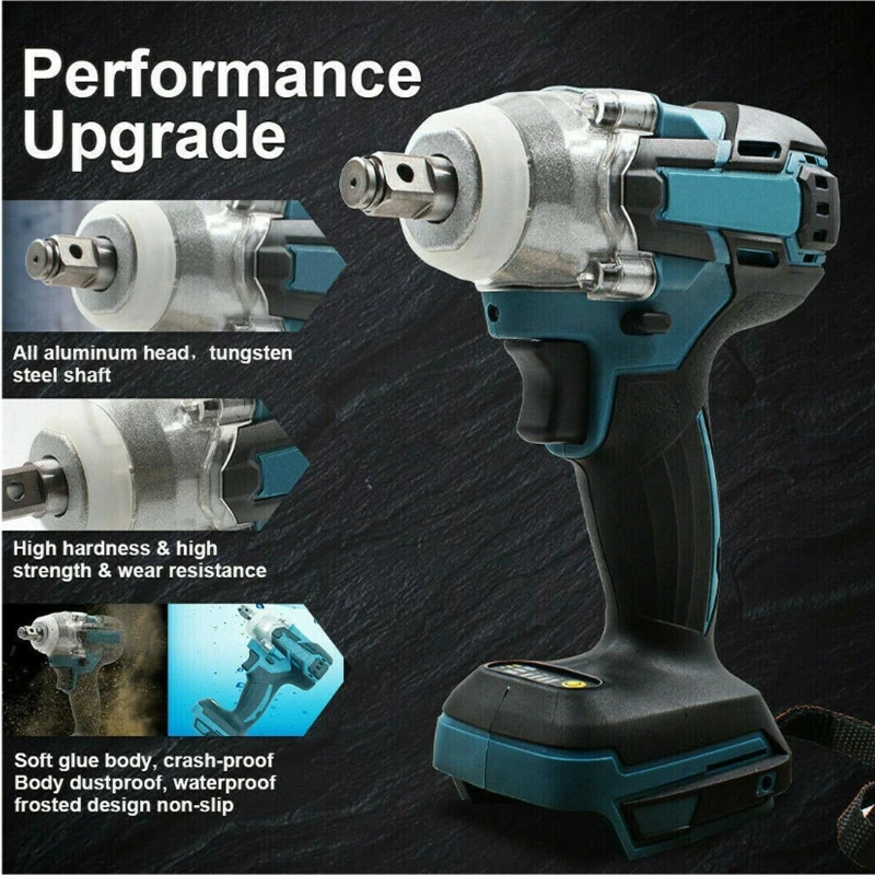 

520Nm Cordless Impact Wrench Brushless Electric Wrench Torque Rechargeable For Makita battery Power Tools