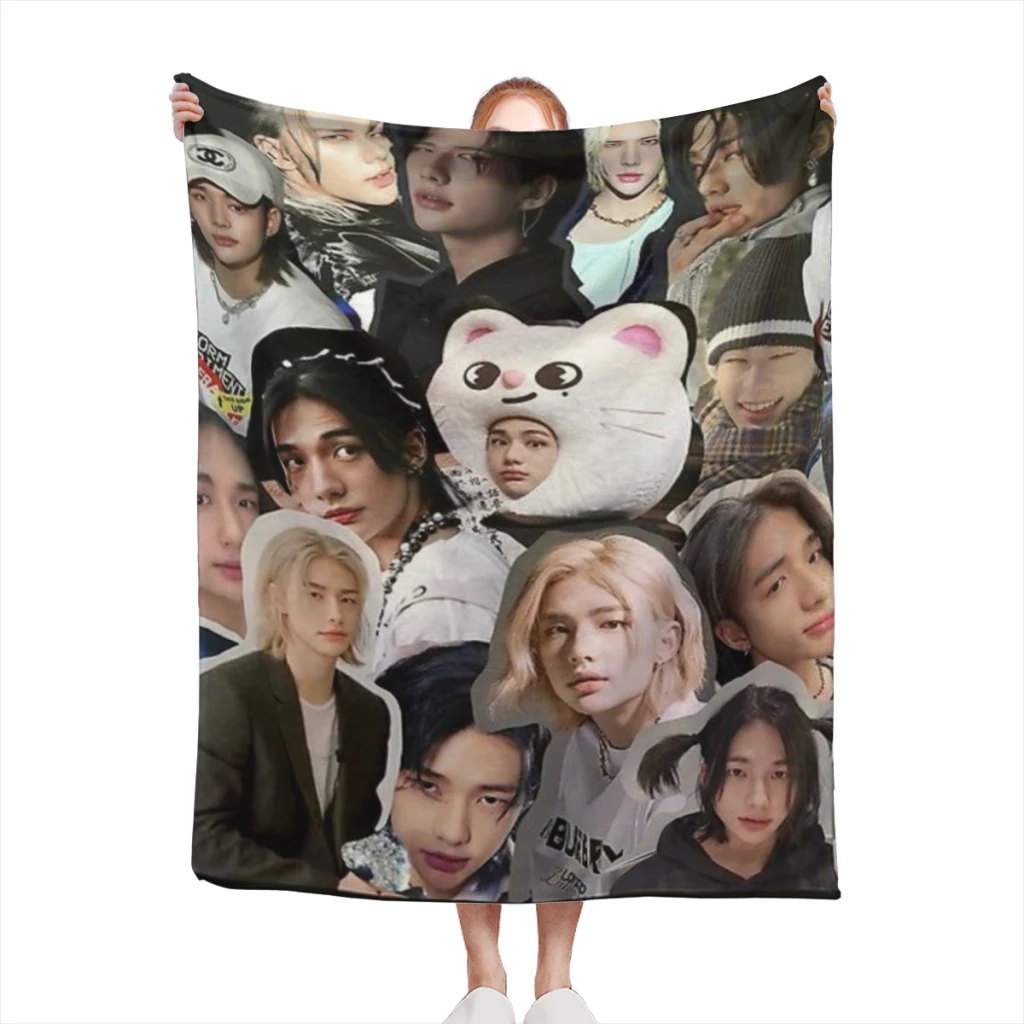 Пушистое детское одеяло Hyunjin коллаж диван кемпинг покрывало для сна уютное