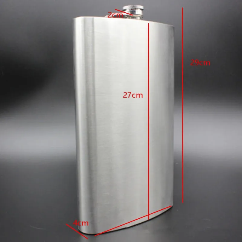 

64oz 1800ml Stainless-Steel Outdoor Portable Flagon Wine Pot Metal Alcohol Bottle Hip Flask Leather Cover Bag Drinkware