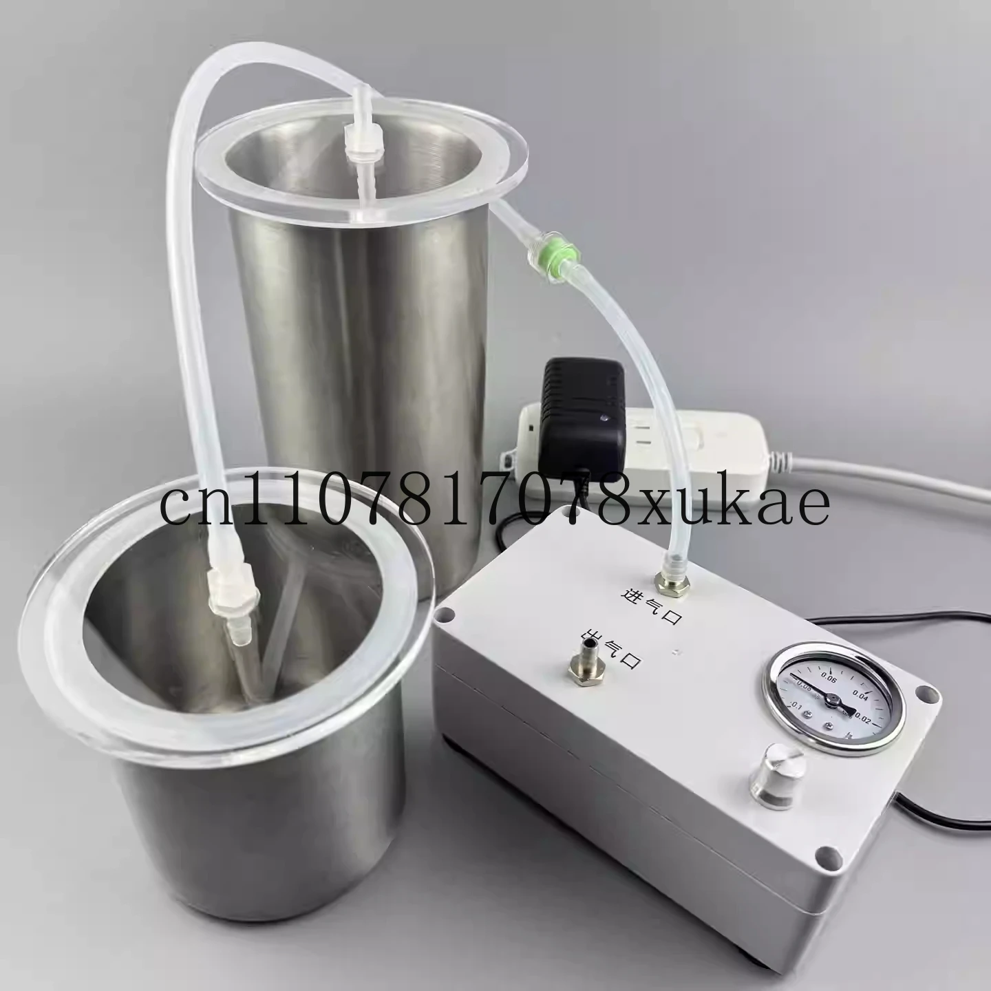 

Laboratory Electric Vacuum Pump -80KPa Adjustable Flow Rate+Stainless Steel Vacuum Defoaming Tank 700/1000/1400ml