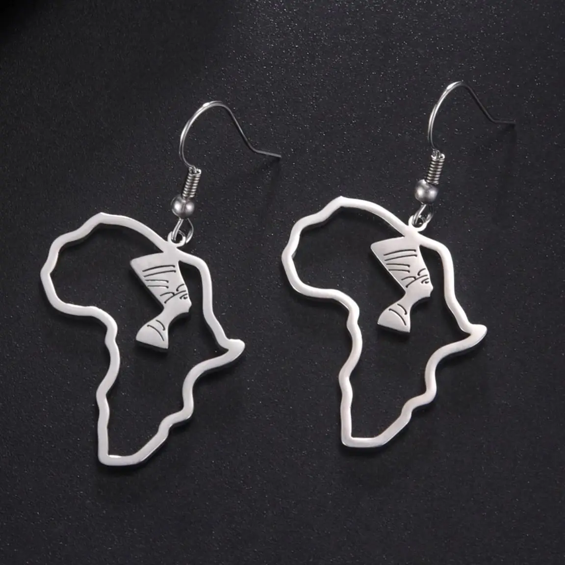 LIKGREAT африканская карта древние египетские серьги для женщин из нержавеющей