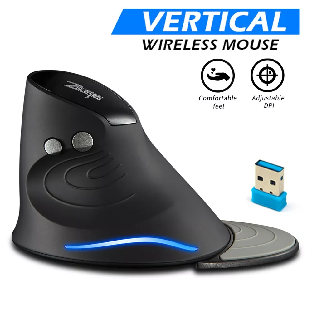 

F-17 Vertical Upright Mouse 2.4GHz Wireless Gaming Mouse 6 Keys LED Light Ergonomic Optical Mice for Desktop PC Laptop