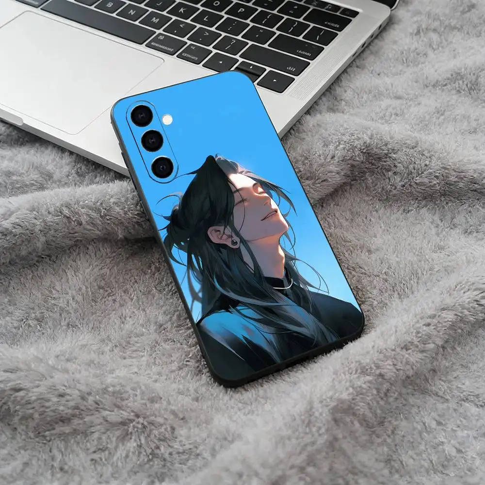 Фото Мягкий силиконовый чехол для телефона J-J-ujutsu Kaisen-S-uguru-Geto для Samsung Galaxy A73/A71/A72/A70/A53/A52/A51 - черный №2
