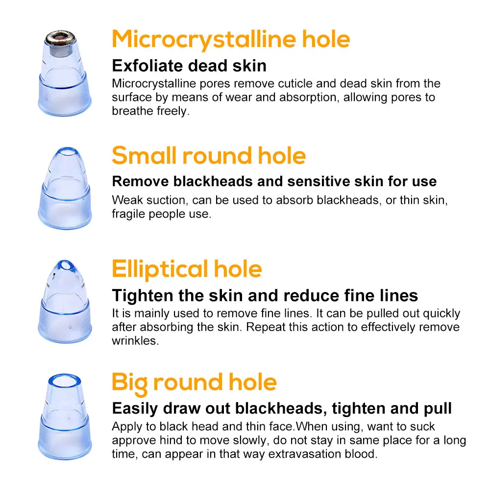 Blackhead Remover Skin Care Pore Vacuum Acne Pimple Removal Suction Tool Facial Diamond Dermabrasion Machine Face Clean |