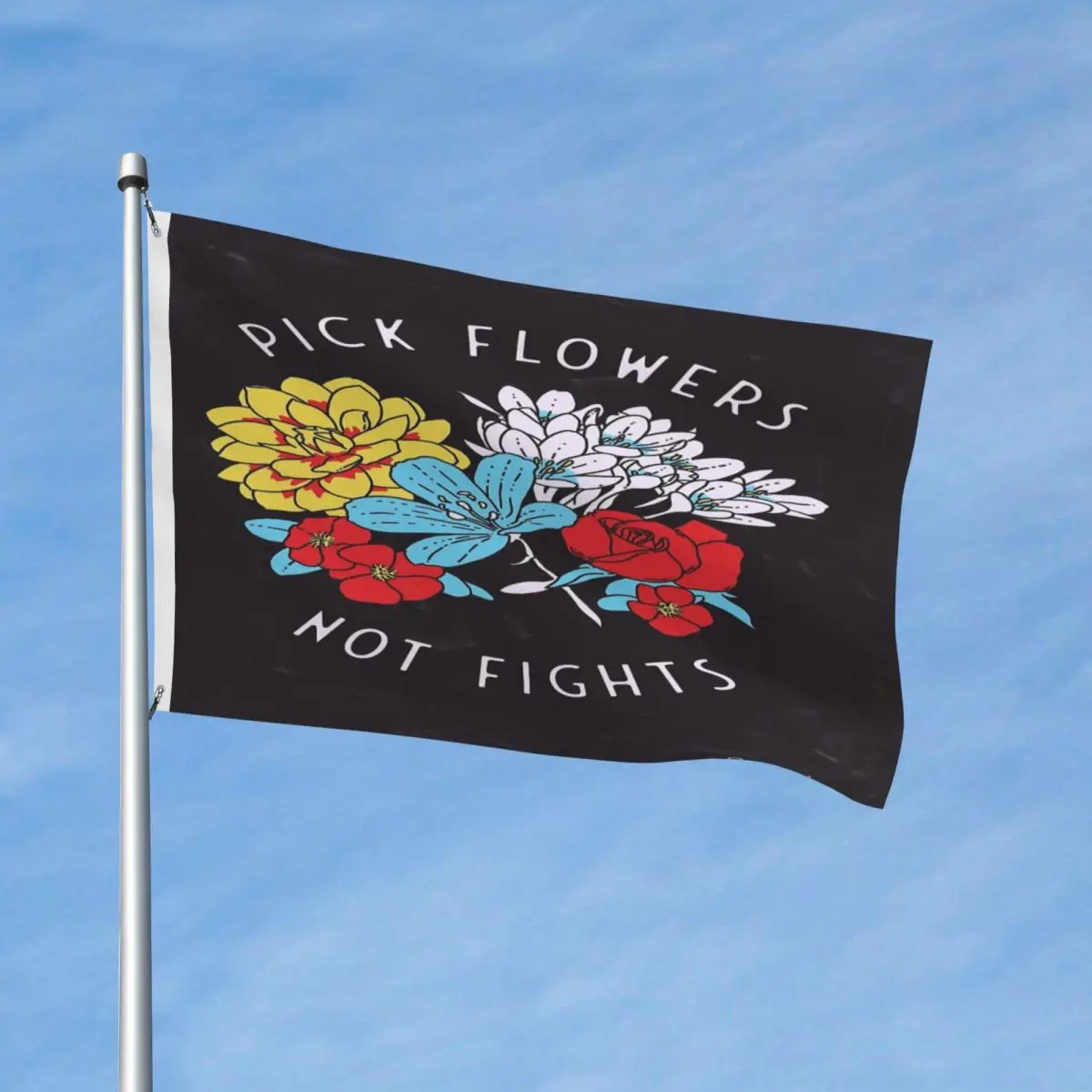 

Flowers Flag Decor Polyester Material Decorative Fade Resistant Flowy