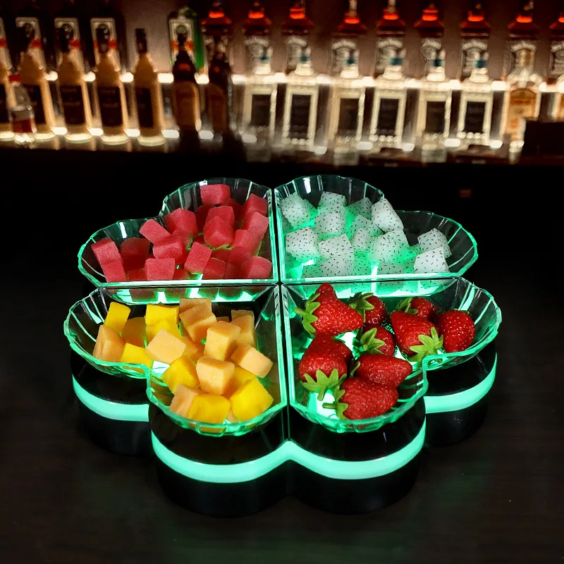 Фото Wan Zhan Bar Luminous Fruit Plate Rack LED Creative KTV Special Sigong Grid Internet celebrity fruit platter snack snack plate №2