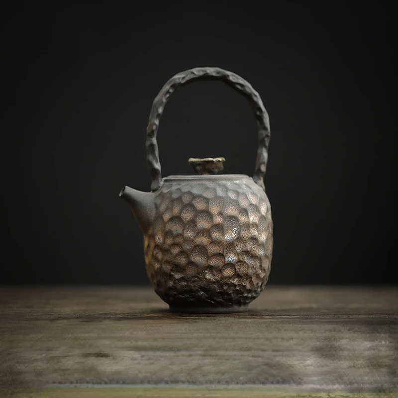 

Керамический чайник в стиле ретро, домашняя чайная комната, семейный чайный набор, чайник с подъемным лучом и изображением здорового скорпи...