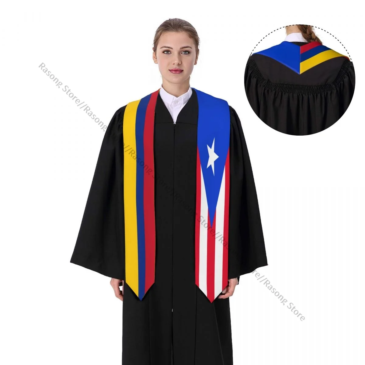 Выпускная накидка для академического открытия унисекс флаг Пуэрто-Рико палантин