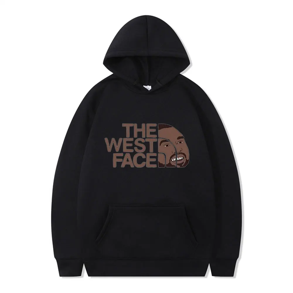 

Kanye West Face Classic Fashion Hot Sale Print Winter Long Sleeve Thick Loose Casual Man Sports Hoodie Sport High Street Hip Hop