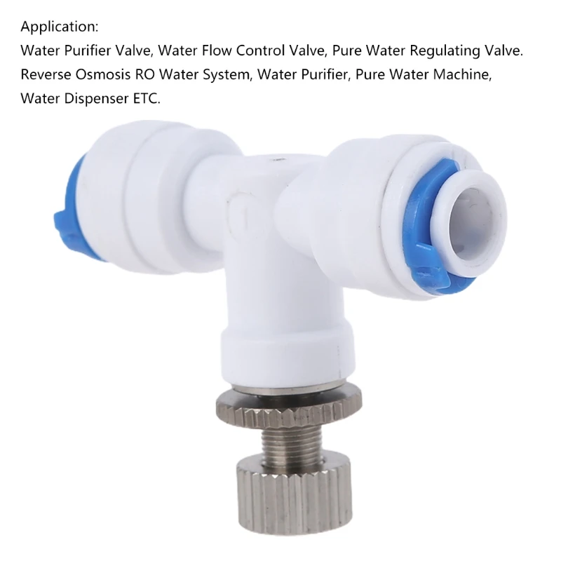 

N0HB Pipe Fittings Reverse Osmosis 1/4" Hose RO Water Flow Adjust for VALVE Regulator Waterflow Control for VALVE Connector