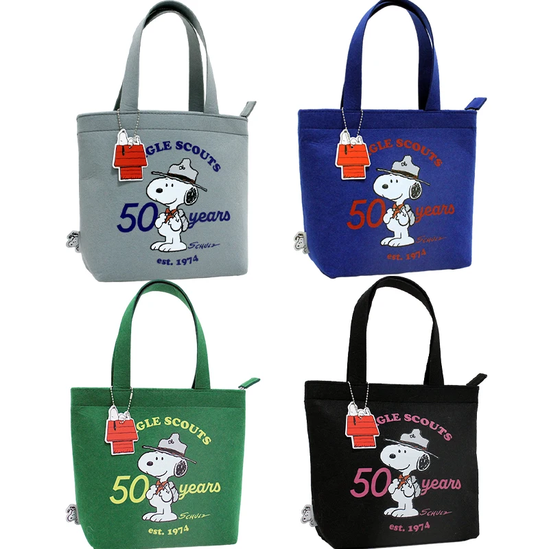 

New Fashion Snoopy Cartoon Felt Bag Anime Kawaii Girls Portable Reusable Large Capacity Shopping Tote Handbag Birthday Gifts Toy
