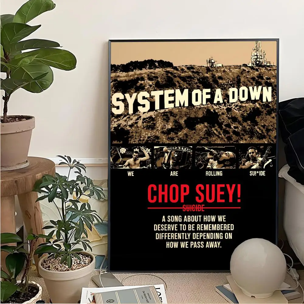 Фото Каллиграфический рисунок группы Heavy Metal Band System Of A Down для художественной печати, декоративная живопись, постер для кинотеатров, декор для дома и стен №3